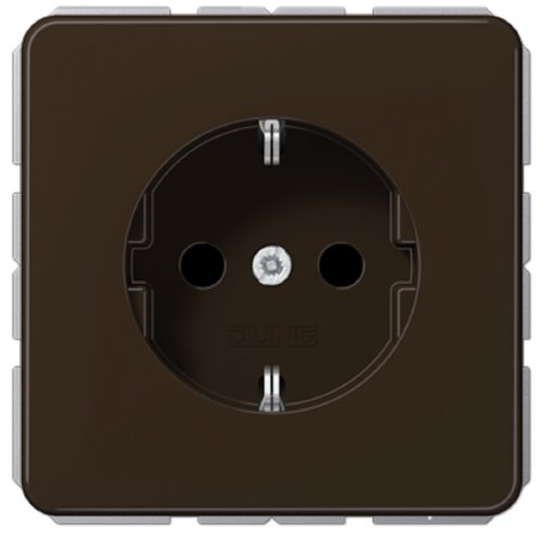 Розетка с заземлением без рамки Jung CD500 1-м. коричневый картинка